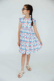 Red, White & Bows Flutter Sleeve Twirl Dress - Mila & Rose ® - Flyclothing LLC