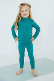 Turbo Teal Full-Zip Ruffle Active Jacket - Mila & Rose ® - Flyclothing LLC