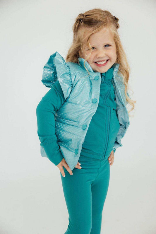 Turquoise Dot Puffer Vest - Mila & Rose ® - Flyclothing LLC