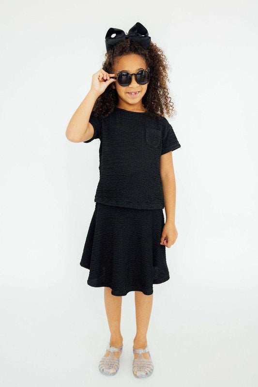 Black Scrunchy Twirl Skort - Mila & Rose ® - Flyclothing LLC