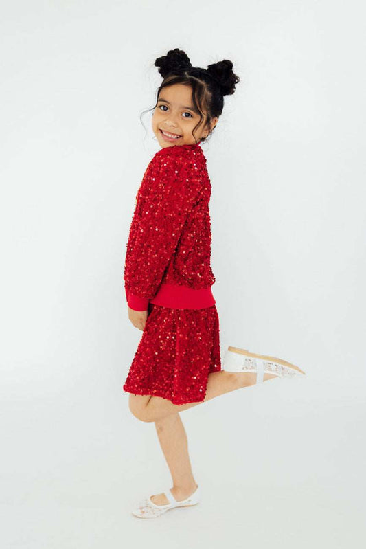 Red Velvet Sequin Jacket - Mila & Rose ® - Flyclothing LLC