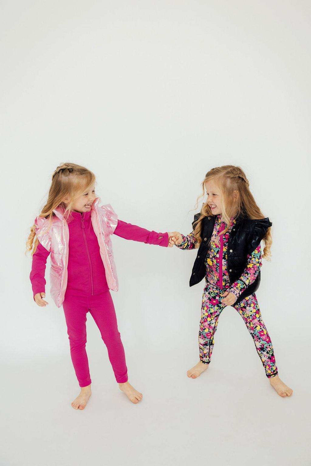 Pink Iridescent Puffer Vest - Mila & Rose ® - Flyclothing LLC