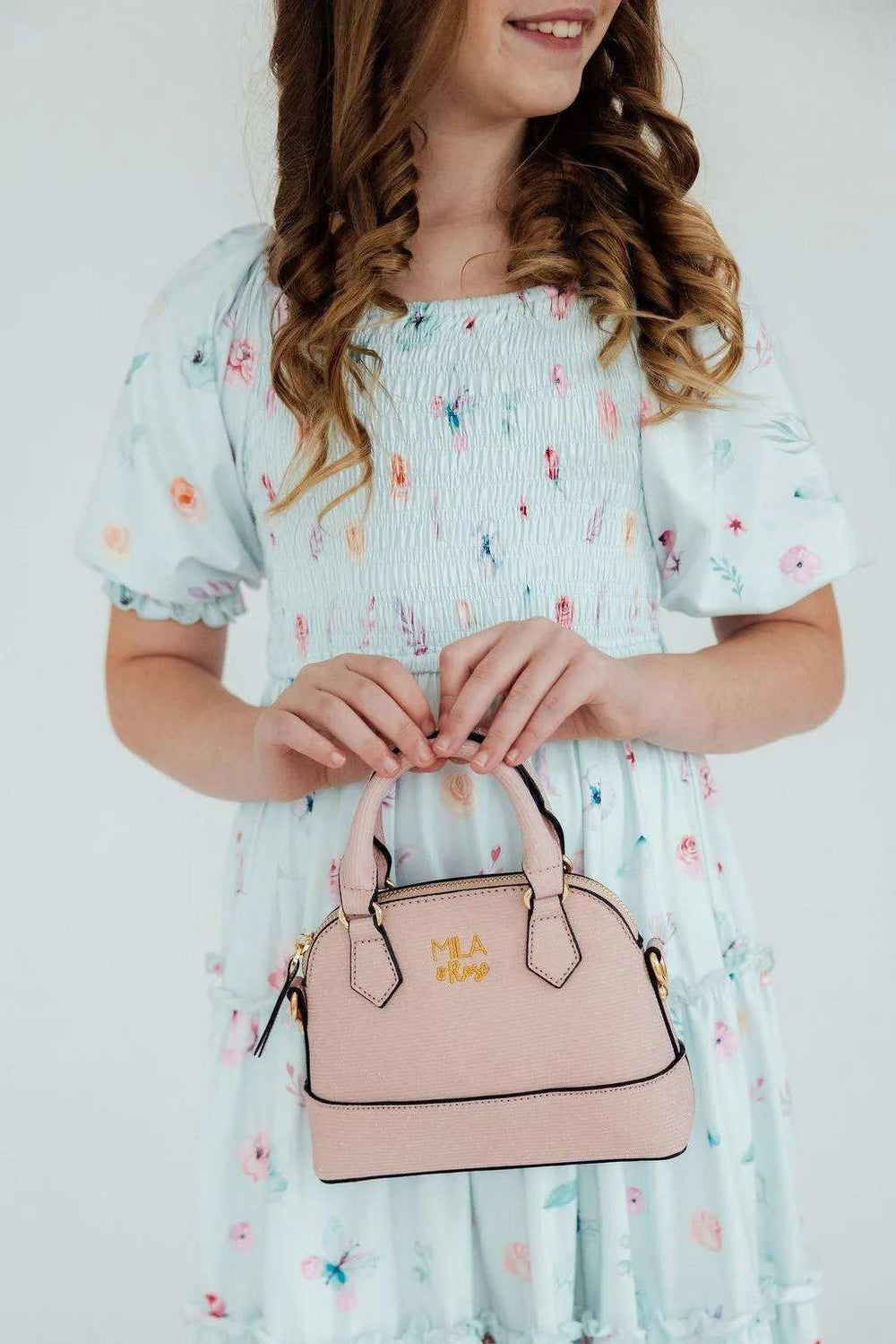 Light Pink Shimmer Girl's Crossbody Purse - Mila & Rose ® - Flyclothing LLC