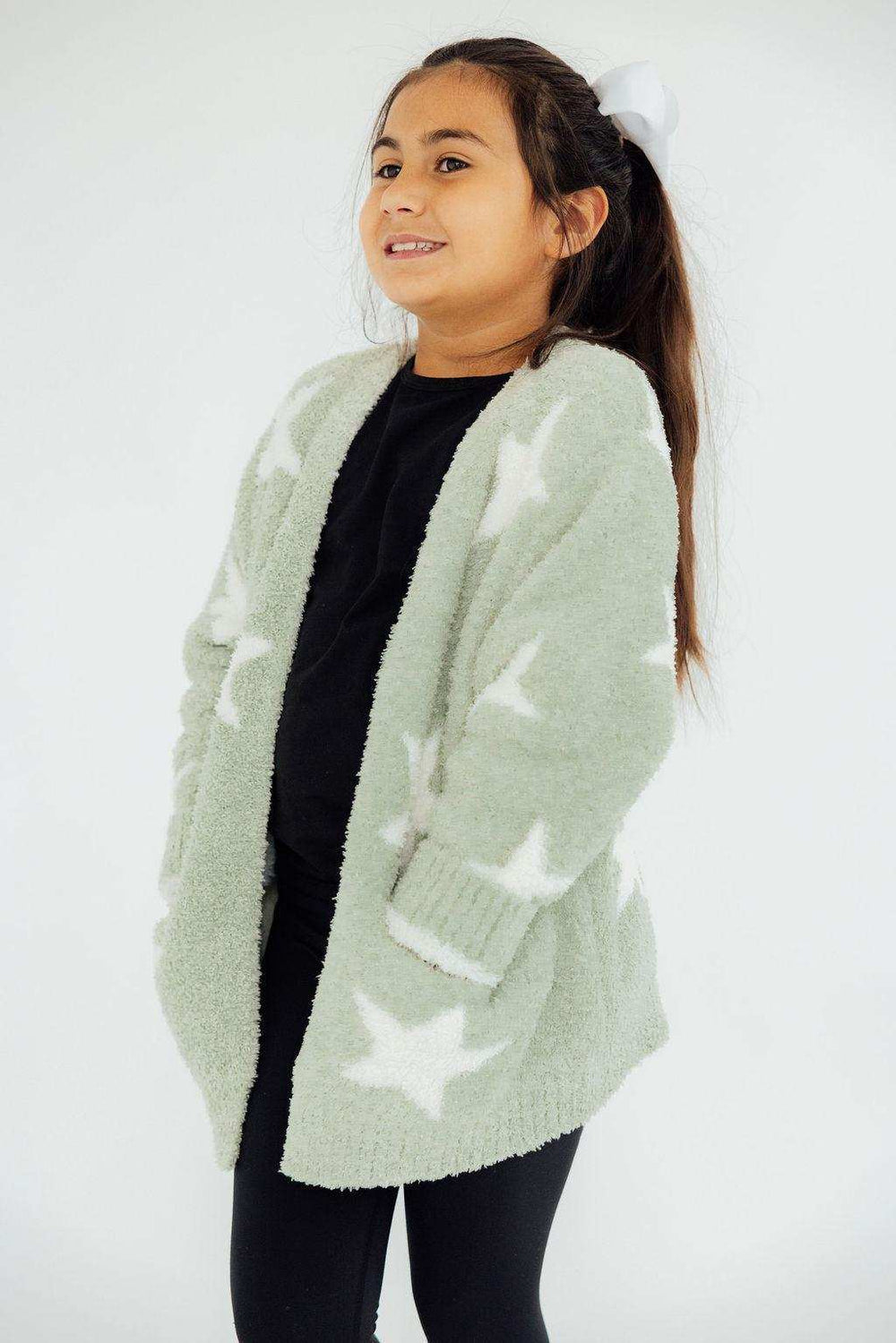 Sage/Coconut Star Cozy Cardigan - Mila & Rose ® - Flyclothing LLC