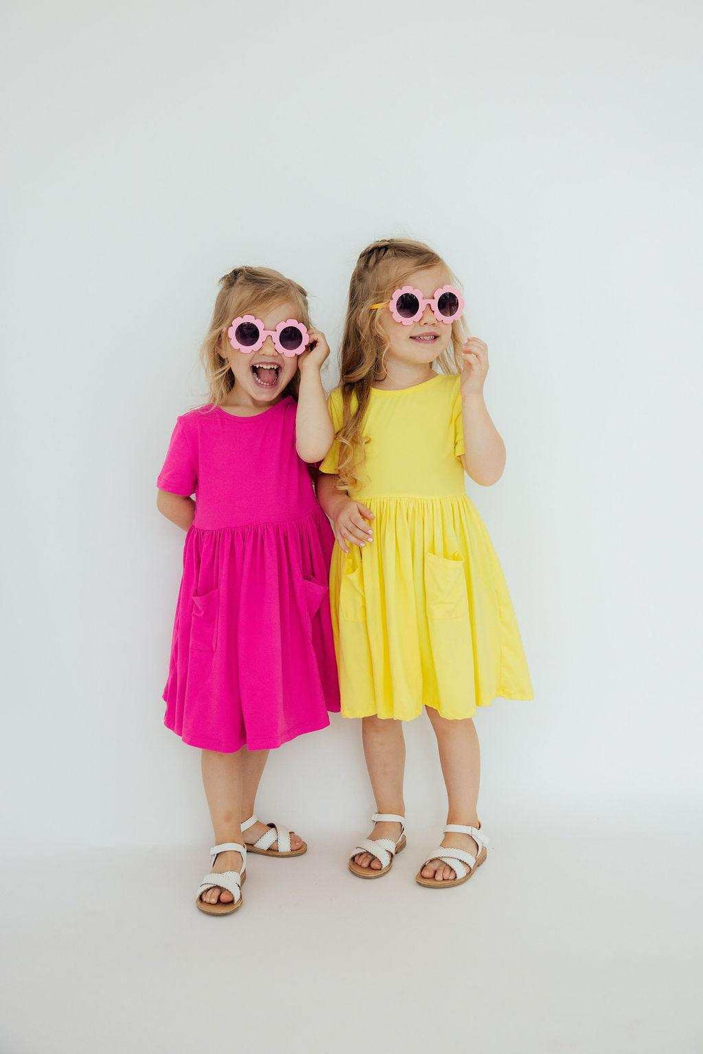 Hot Pink S/S Pocket Twirl Dress - Mila & Rose ® - Flyclothing LLC