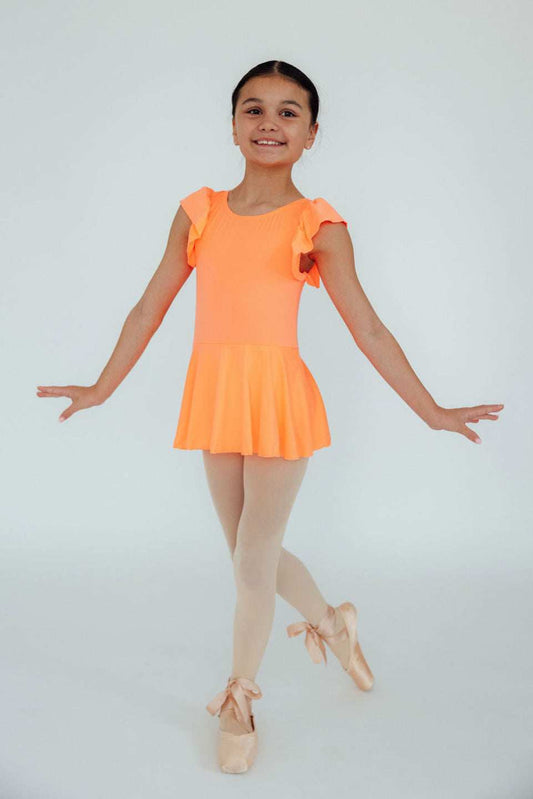 Neon Coral S/S Twirl Leotard - Mila & Rose ® - Flyclothing LLC