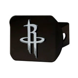 Houston Rockets Black Metal Hitch Cover with Metal Chrome 3D Emblem - Houston Rockets - Flyclothing LLC