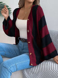 Color Block Button-Up Cardigan - Trendsi - Flyclothing LLC