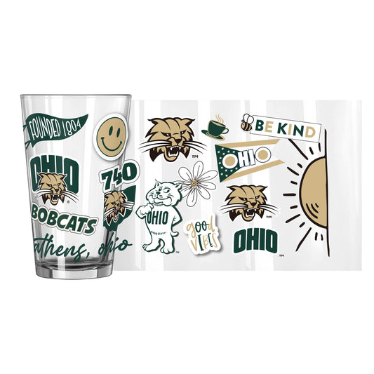 Ohio Bobcats 16oz Native Pint Glass - Logo Brands - Flyclothing LLC
