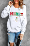 MERRY Round Neck Long Sleeve Sweatshirt - Trendsi - Flyclothing LLC