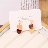 Sweet Doubl Heart Drop Earrings - Trendsi - Flyclothing LLC