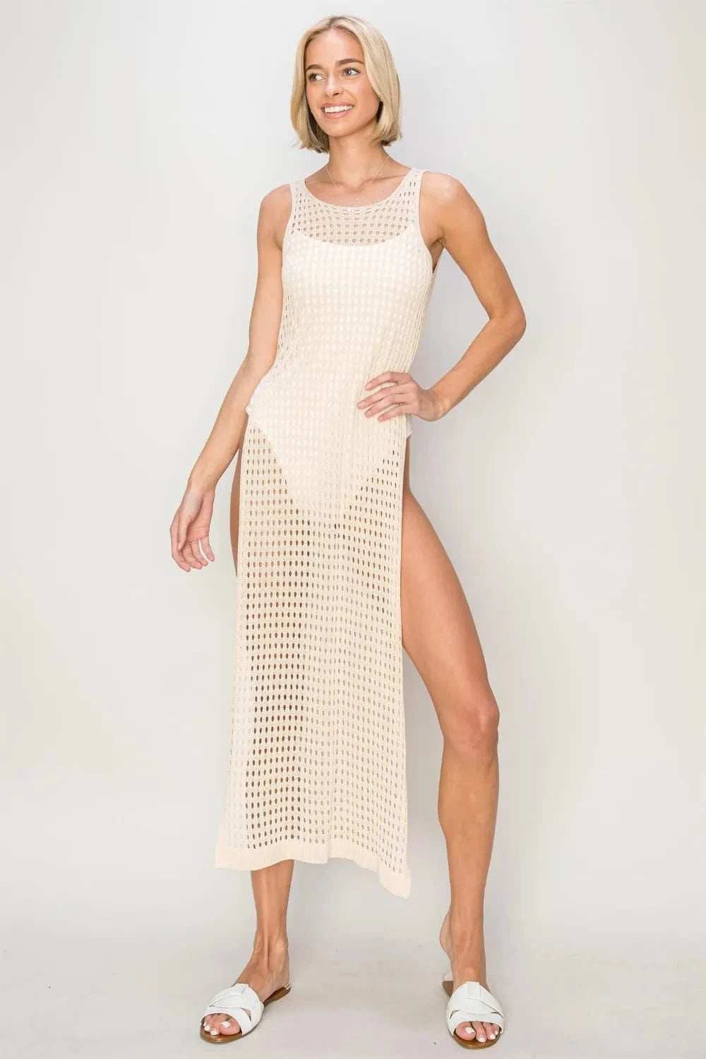 HYFVE Crochet Backless Cover Up Dress - Trendsi - Flyclothing LLC