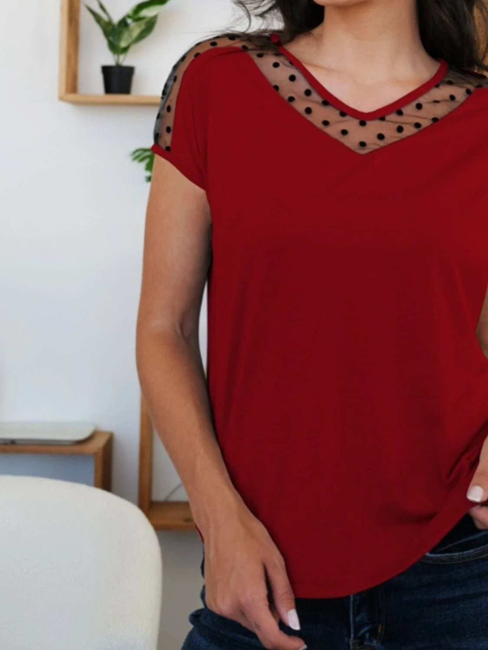 FAM-FAM V-Neck Short Sleeve T-Shirt - Trendsi - Flyclothing LLC