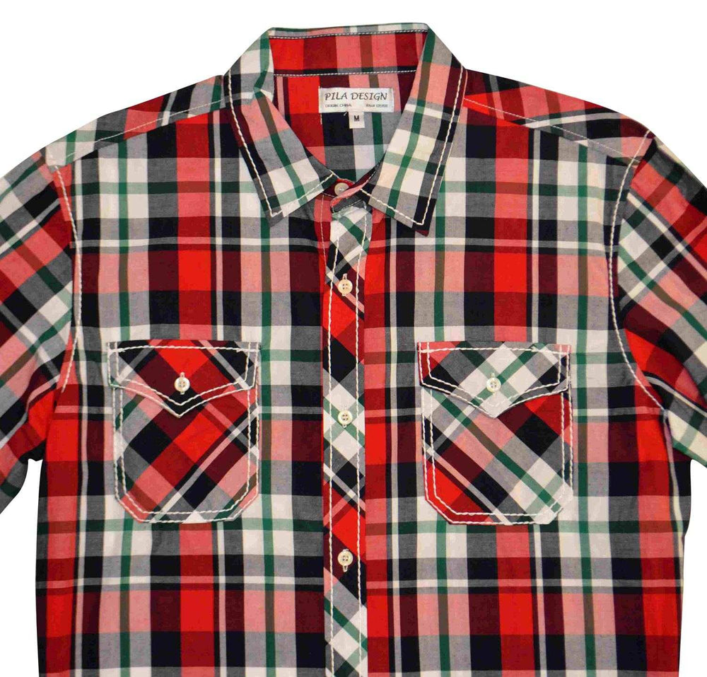Pila Design Red Plaid Shirt - Pila Design - Flyclothing LLC