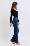Judy Blue Full Size Raw Hem Straight Leg Jeans - Trendsi - Flyclothing LLC