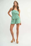 MABLE Gingham Tube Top and Shorts Set - Trendsi - Flyclothing LLC