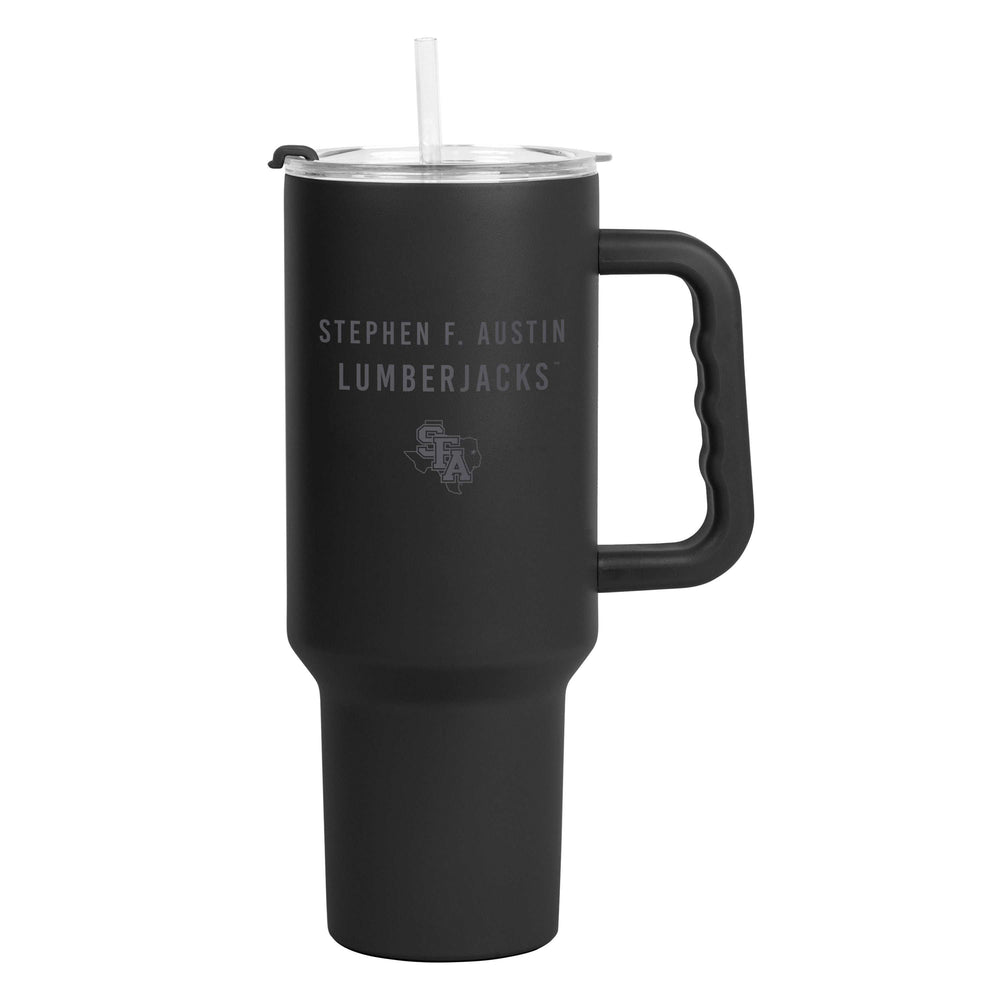 Stephen F Austin 40oz Black Tonal Powder Coat Tumbler - Logo Brands - Flyclothing LLC