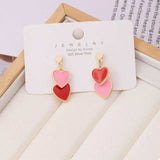 Sweet Doubl Heart Drop Earrings - Trendsi - Flyclothing LLC