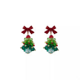 Christmas Tree Bowknot Dangle Earrings - Trendsi - Flyclothing LLC