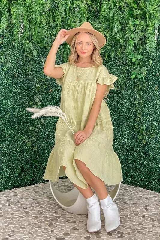 And The Why Cotton Gauze Baby Doll Casual Dress - Trendsi - Flyclothing LLC
