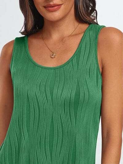 Round Neck Wide Strap Tank - Trendsi - Flyclothing LLC