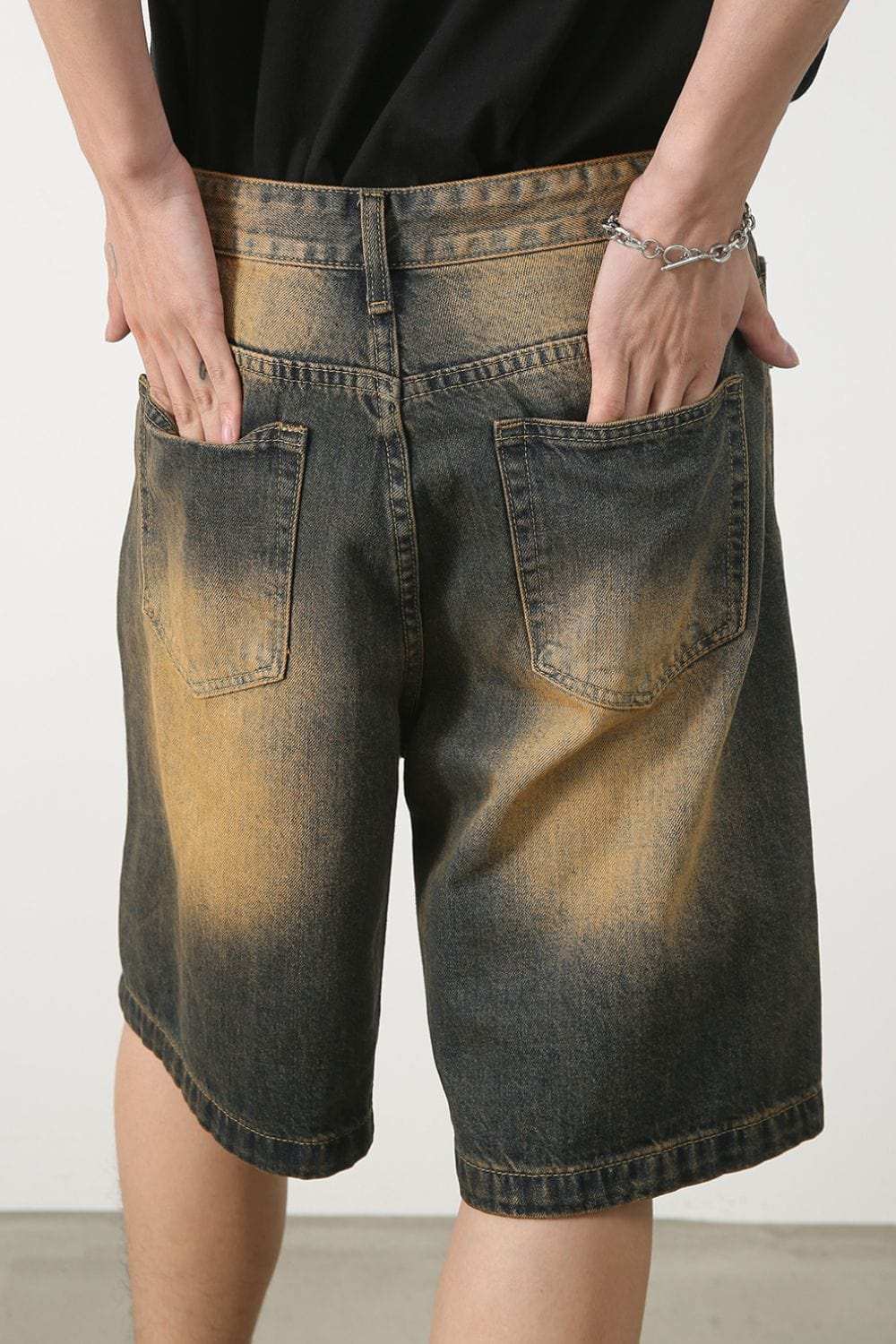 Men's Wasteland Style Demin Shorts with Pockets - Trendsi - Flyclothing LLC