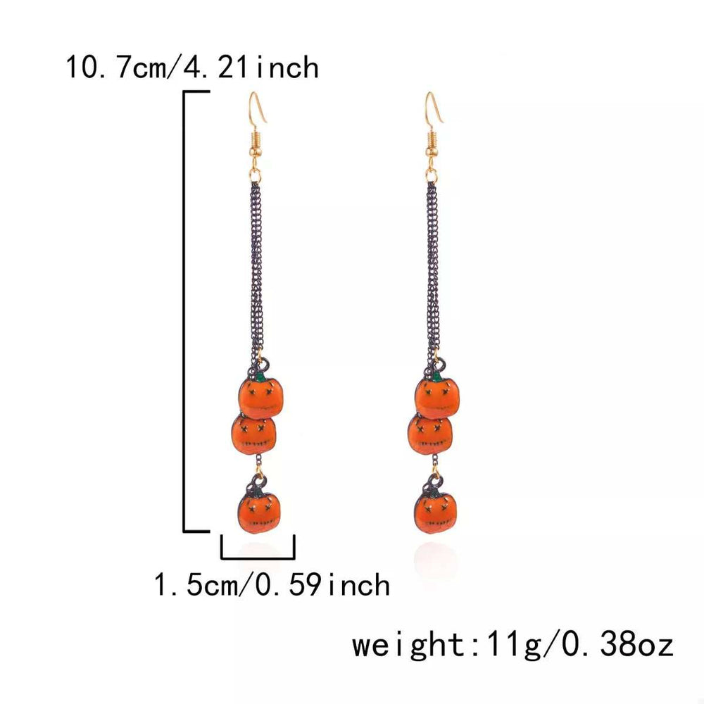 Halloween Pumpkin Chain Drop Earrings - Trendsi - Flyclothing LLC