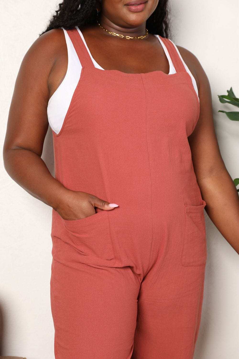 Perfee Wide Leg Overalls with Front Pockets - Trendsi - Flyclothing LLC