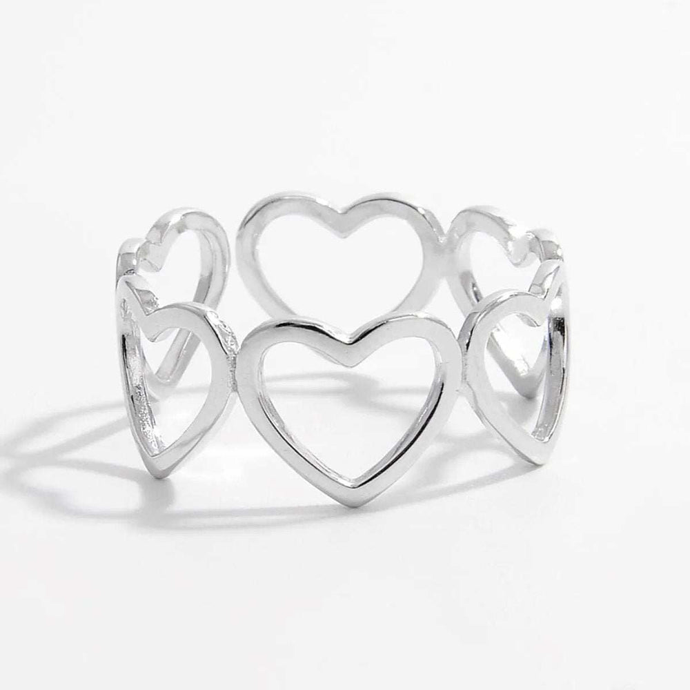 925 Sterling Silver Heart Ring - Trendsi - Flyclothing LLC