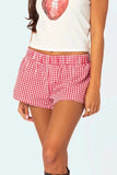 Plaid Elastic Waist Shorts - Trendsi - Flyclothing LLC