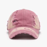 Distressed Adjustable Cotton Baseball Cap - Trendsi - Flyclothing LLC