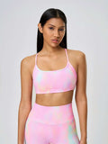 Millennia Crisscross Back Scoop Neck Active Cami with Detachable Chest Pads - Trendsi - Flyclothing LLC