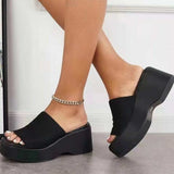Open Toe Platform Cloth Sandals - Trendsi - Flyclothing LLC