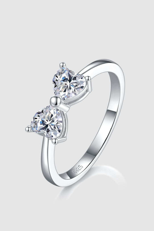 1 Carat Moissanite 925 Sterling Silver Bow Ring - Trendsi - Flyclothing LLC