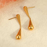 18K Gold-Plated Teardrop Drop Earrings - Trendsi - Flyclothing LLC