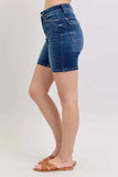 Judy Blue Full Size High Waist Bermudas Jeans W/ Back Flap Pockets Plus Size - Trendsi - Flyclothing LLC