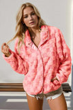 Double Take Checkered Long Sleeve Fuzzy Jacket - Trendsi - Flyclothing LLC