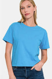 Zenana Round Neck Short Sleeve Cropped T-Shirt - Trendsi - Flyclothing LLC