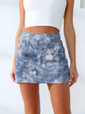 Quick-Dry Tie-Dye Wide Waistband Active Tennis Skirt - Trendsi - Flyclothing LLC