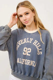 And The Why BEVERLY HILLS 92 CALIFORNIA Contrast Crop Sweatshirt - Trendsi - Flyclothing LLC