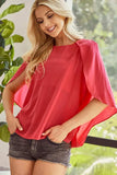 BiBi Woven Top With Fold Over Back Detail - Trendsi - Flyclothing LLC
