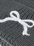 Embroidered Bow Knit Hat - Trendsi - Flyclothing LLC