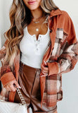 Plaid Button Up Long Sleeve Jacket - Trendsi - Flyclothing LLC