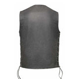Tombstone - Mens Gray Leather Vest - Unik Just for Bikers - Flyclothing LLC