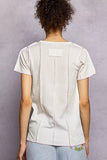 POL V-Neck Short Sleeve Top with Stitch Seam Detail - Trendsi - Flyclothing LLC