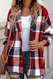 Plaid Button Up Hooded Shacket - Trendsi - Flyclothing LLC