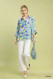 Umgee Mixed Floral Oversized Button Down Shirt - Trendsi - Flyclothing LLC