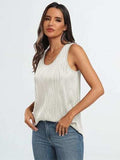 Round Neck Wide Strap Tank - Trendsi - Flyclothing LLC