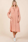 Mittoshop Button Down Long Sleeve Shirt Dress - Trendsi - Flyclothing LLC