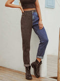 Two Tone Straight Leg Jeans - Trendsi - Flyclothing LLC